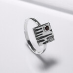 Sterling Silver Square Ring // Silver (10)