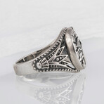Sterling Silver Udjat Symbol Ring // Silver (10.5)