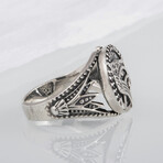 Sterling Silver Falcon Horus Ring // Silver (9.5)