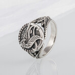 Sterling Silver Falcon Horus Ring // Silver (9.5)