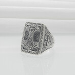 Sterling Silver Mjolnir Signet Ring // Silver (9)