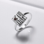 Sterling Silver Square Ring // Silver (10)