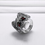 Sterling Silver Ram's Skull Ring // Silver (10)
