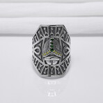 Sterling Silver Hexahedron Ankh Ring // Silver (11.5)