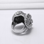 Sterling Silver Ram's Skull Ring // Silver (10)