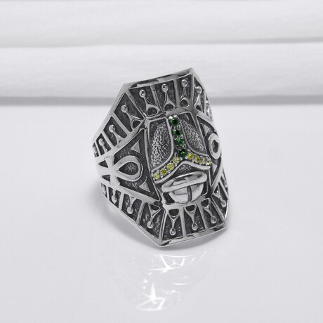 Sterling Silver Hexahedron Ankh Ring // Silver (6)