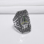 Sterling Silver Hexahedron Ankh Ring // Silver (11.5)