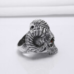Sterling Silver Ram's Skull Ring // Silver (10)