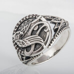 Sterling Silver Falcon Horus Ring // Silver (9.5)