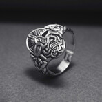 Sterling Silver Odin Mask Ring // Silver (11.5)