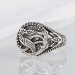 Sterling Silver Falcon Horus Ring // Silver (9.5)