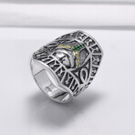 Sterling Silver Hexahedron Ankh Ring // Silver (11.5)