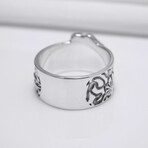 Sterling Silver Poppy Flower Ring // Silver (11.5)