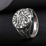 Sterling Silver Udjat Symbol Ring // Silver (10.5)