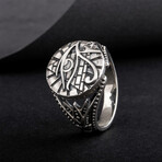 Sterling Silver Udjat Symbol Ring // Silver (10.5)