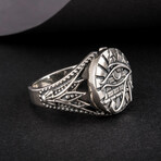 Sterling Silver Udjat Symbol Ring // Silver (10.5)
