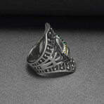 Sterling Silver Hexahedron Ankh Ring // Silver (11.5)