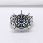 Sterling Silver Ship Wheel Ring // Silver (11.5)