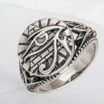 Sterling Silver Udjat Symbol Ring // Silver (10.5)