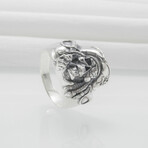 Sterling Silver Pirate Skull Ring // Silver (9.5)