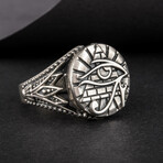 Sterling Silver Udjat Symbol Ring // Silver (10.5)