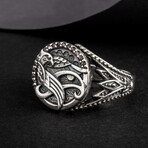 Sterling Silver Falcon Horus Ring // Silver (9.5)