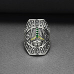 Sterling Silver Hexahedron Ankh Ring // Silver (11.5)