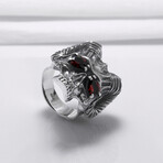 Sterling Silver Ram's Skull Ring // Silver (10)