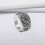 Sterling Silver Vegvisir Ring // Silver (9)