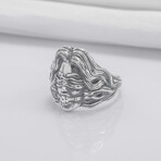 Sterling Silver Blindfolded Woman Ring // Silver (9)
