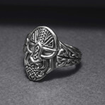 Sterling Silver Odin Mask Ring // Silver (11.5)