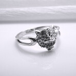 Sterling Silver Tiger Ring // Silver (9)
