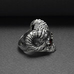 Sterling Silver Ram's Skull Ring // Silver (10)
