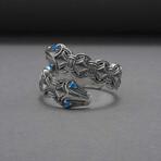 Sterling Silver Double-Headed Serpent Ring // Silver (10)