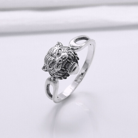 Sterling Silver Tiger Ring // Silver (6)