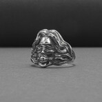 Sterling Silver Blindfolded Woman Ring // Silver (9)
