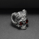Sterling Silver Ram's Skull Ring // Silver (10)