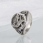Sterling Silver Falcon Horus Ring // Silver (9.5)