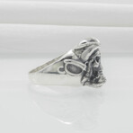Sterling Silver Pirate Skull Ring // Silver (9.5)