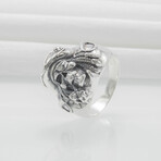 Sterling Silver Pirate Skull Ring // Silver (9.5)