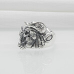 Sterling Silver Pirate Skull Ring // Silver (9.5)