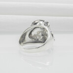 Sterling Silver Pirate Skull Ring // Silver (9.5)