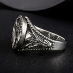 Sterling Silver Falcon Horus Ring // Silver (9.5)