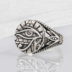 Sterling Silver Udjat Symbol Ring // Silver (10.5)