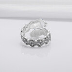 Sterling Silver Double-Headed Serpent Ring // Silver (10)
