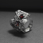 Sterling Silver Ram's Skull Ring // Silver (10)