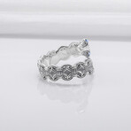 Sterling Silver Double-Headed Serpent Ring // Silver (10)