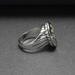 Sterling Silver Round Floral Ring // Silver (10.5)