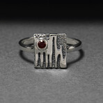 Sterling Silver Square Ring // Silver (10)