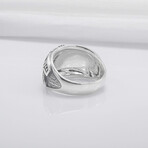 Sterling Silver Vegvisir Ring // Silver (9)